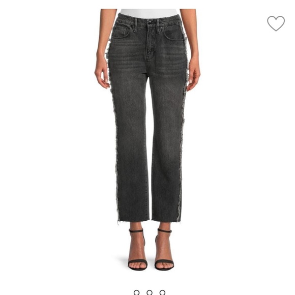 Good American Denim - NWT Good American Good Boy Outseam Frayed Midrise Straight Jean size 14/32